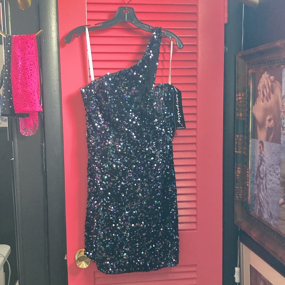 NWT AVA PRESLEY SHORT SEQUIN DRESS SIZE 16 - Picture 6 of 14